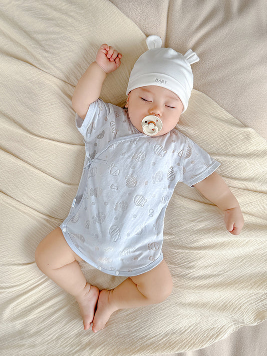 Großhandel EXW Preise Baby Bodysuit Strampler Sommer Leichter Baby Onesie Atmungsaktiver Neugeborenen Dreiecks-Overall OEM Fabrik