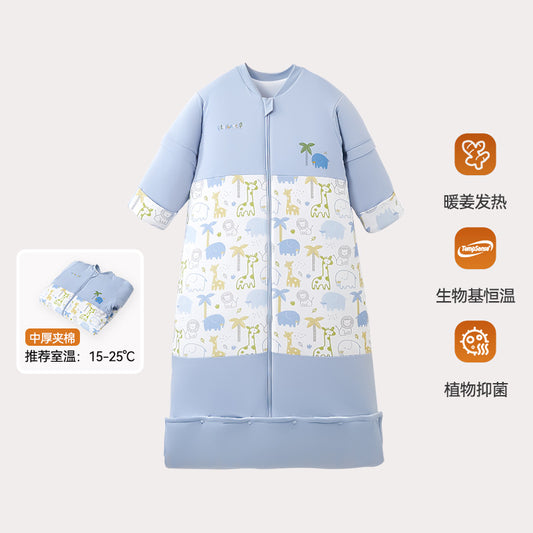 Wholesale EXW Prices Bamboo Cotton Thermoregulated Baby Sleeping Bag Growing Kids Anti Kick Sleep Sack Autumn Winter OEM Factory