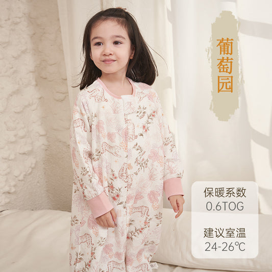 Infant and toddler four- or six-layer bamboo cotton gauze children's sleeping bag, spring and autumn style, anti-kick blanket for older children, all-season baby sleeping bag